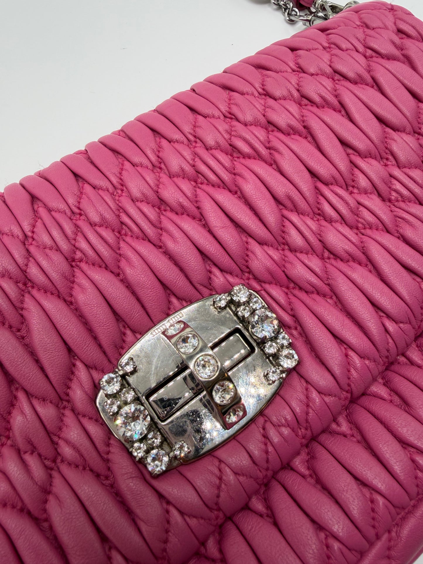 Miu Miu Matelassé Napa Leather Shoulder Bag