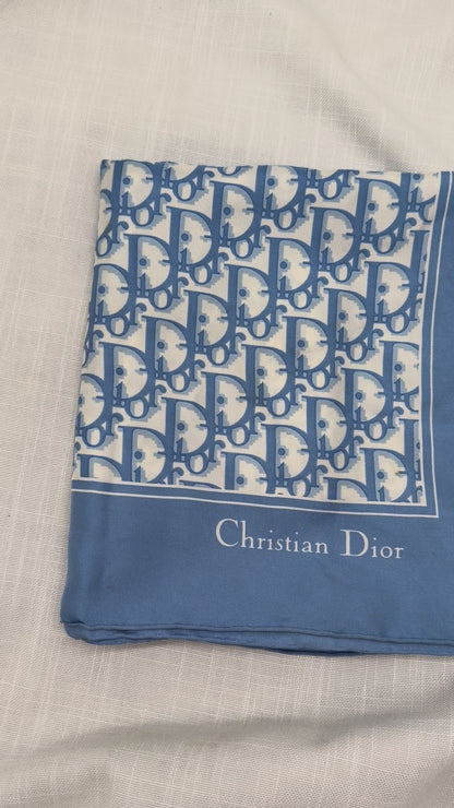 Christian Dior Silk Blue Scarf