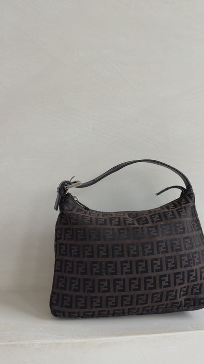 Fendi Zucchino Canvas Shoulder Bag