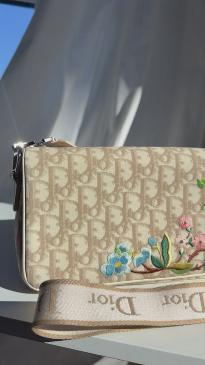 Vintage Christian Dior Trotter Beige Shoulder Bag