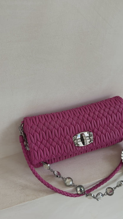 Miu Miu Matelassé Napa Leather Shoulder Bag